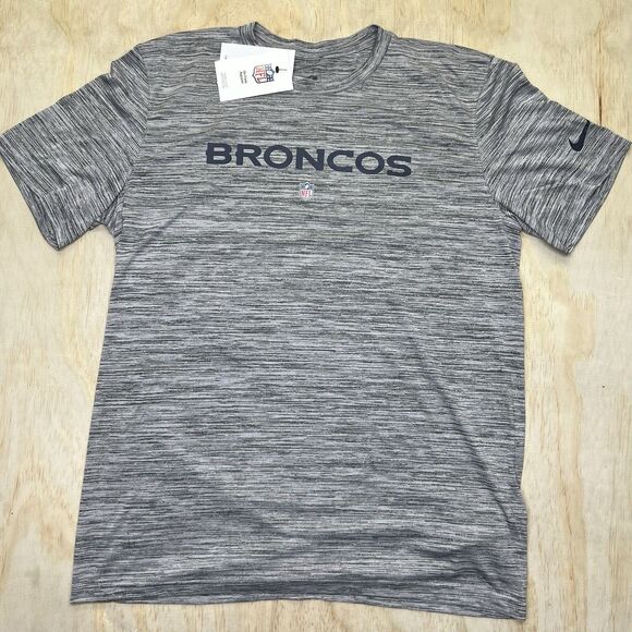 NEW Denver Broncos Nike Team Issue Velocity Dri Fit Performance Shirt Gray LG - Picture 1 of 10